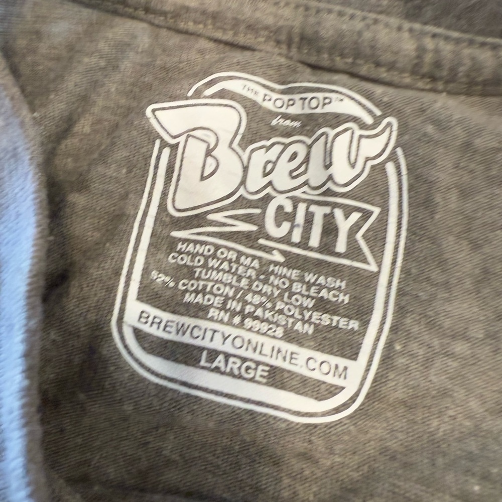 Brew City Maine bottle opener gray graphic short sleeve tee SZ Large - Picture 6 of 9